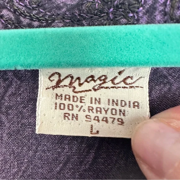 Vintage 1990’s Magic Embroidered Purple Maxi Tank Dress And Shrug Set L Boho - Picture 4 of 12